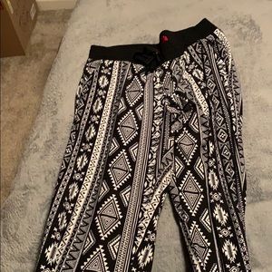 Black and white joggers